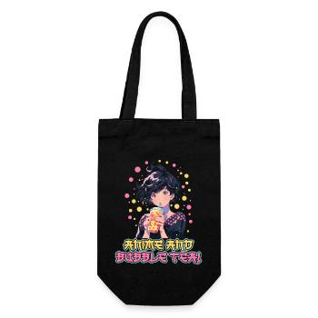 Anime and Boba Bubble Tea - Gift Bag for Bottles - black - Front