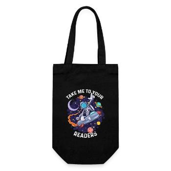 Alien Space Funny Quote Take Me To Your Readers - Gift Bag for Bottles - black - Front