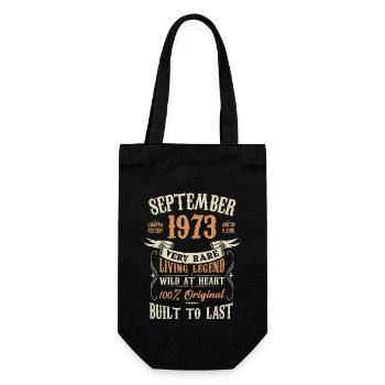 September 1973 Geburtstagsgeschenk - Geschenkbeutel für Flaschen - Schwarz - Vorne