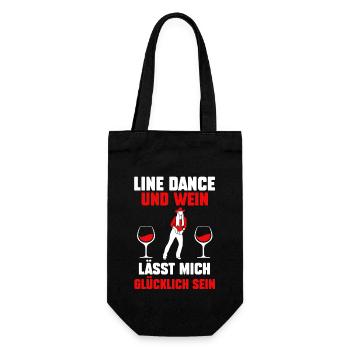 Line Dance Tänzer - Geschenkbeutel für Flaschen - Schwarz - Vorne