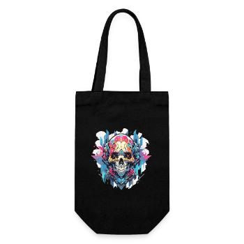 Skull Skull Skull Skeleton Bone - Gift Bag for Bottles - black - Front