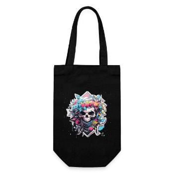 Skull Skull Skull Skeleton Bone - Gift Bag for Bottles - black - Front