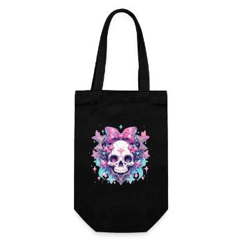 Totenkopf Todenschädel Skull Skulls - Geschenkbeutel für Flaschen - Schwarz - Vorne