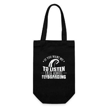 If you want me to Listen Talk about Flyboarding - Geschenkbeutel für Flaschen - Schwarz - Vorne