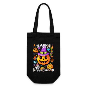Enchanting pumpkin with witch hat for Halloween - Gift Bag for Bottles - black - Front