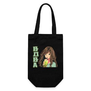 Anime and Boba Bubble Tea - Gift Bag for Bottles - black - Front