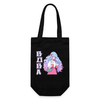 Anime and Boba Bubble Tea - Geschenkbeutel für Flaschen - Schwarz - Vorne