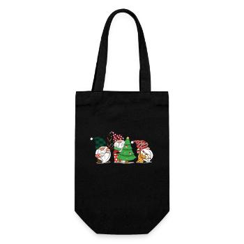 Three Gnomes Buffalo Plaid Red Christmas Gnomies - Gift Bag for Bottles - black - Front
