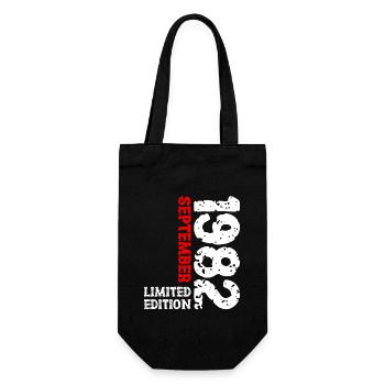 1982 September Limited Edition 41. Geburtstag Deko - Geschenkbeutel für Flaschen - Schwarz - Vorne