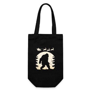 Santa Claus Reindeer Bigfoot Sasquatch Cool - Gift Bag for Bottles - black - Front