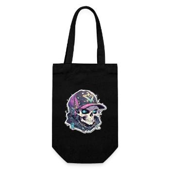 Skull - Gift Bag for Bottles - black - Front