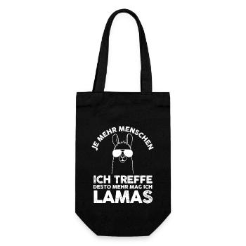 Lama - Geschenkbeutel für Flaschen - Schwarz - Vorne