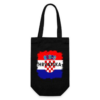 Kroatien Kroate Herkunft Geburtsort Flagge - Geschenkbeutel für Flaschen - Schwarz - Vorne