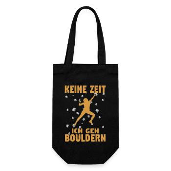 Bouldern Boulder Klettern Boulderer Bouldering - Geschenkbeutel für Flaschen - Schwarz - Vorne