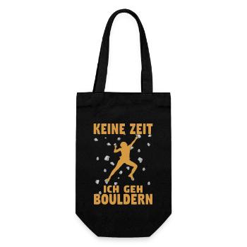 Boulder Bouldern Klettern Boulderer Bouldering - Geschenkbeutel für Flaschen - Schwarz - Vorne