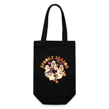Halloween Spooky Season Boo Ghost Grim Reaper - Geschenkbeutel für Flaschen - Schwarz - Vorne