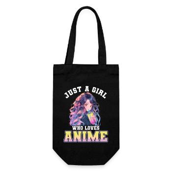 Just a girl who loves Anime - Gift Bag for Bottles - black - Front