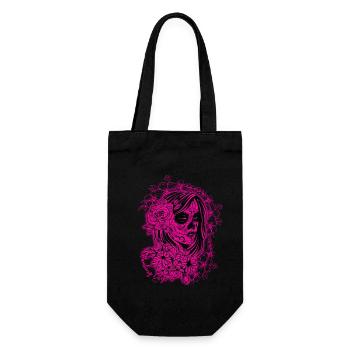 La Catrina Pink - Geschenkbeutel für Flaschen - Schwarz - Vorne