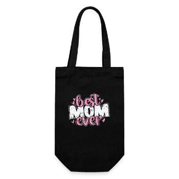 Best Mom ever Mami Muttertag - Geschenkbeutel für Flaschen - Schwarz - Vorne