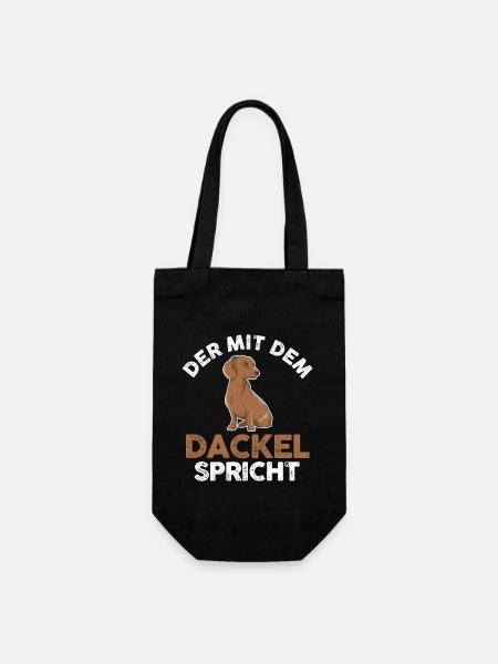 Hund Dackel - Geschenkbeutel für Flaschen - Schwarz