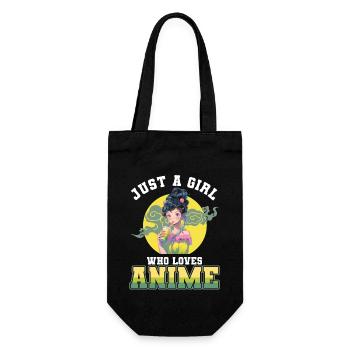 Just a girl who loves Anime - Gift Bag for Bottles - black - Front