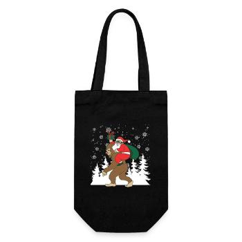 Weihnachtsmann Reiten Bigfoot Sasquatch Funny - Geschenkbeutel für Flaschen - Schwarz - Vorne