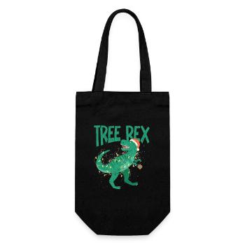 Baum Rex Dinosaurier Weihnachten Pyjamas Xmas - Geschenkbeutel für Flaschen - Schwarz - Vorne