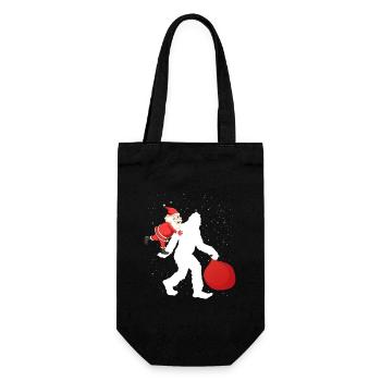 Père Noël chevauchant Bigfoot Sasquatch Drôle - Sac à bouteille - noir - Devant