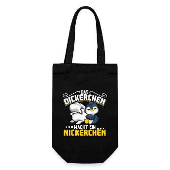 Pinguin - Das Dickerchen macht ein Nickerchen - Geschenkbeutel für Flaschen - Schwarz - Vorne