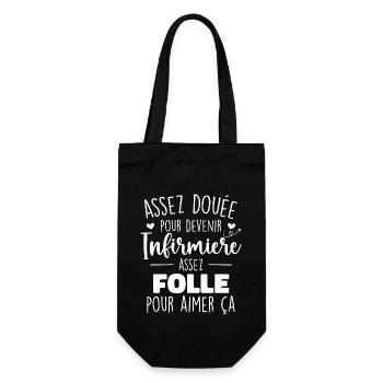 Infirmiere et folle Cadeau Humoristique Infirmière - Sac à bouteille - noir - Devant