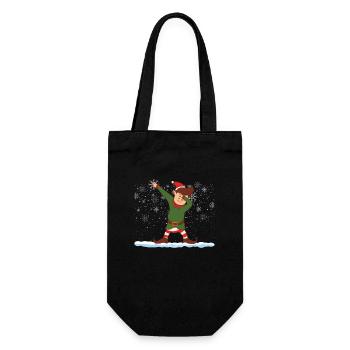 Weihnachten Dabbing Elf Squad Xmas Familie - Geschenkbeutel für Flaschen - Schwarz - Vorne