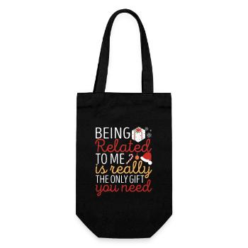 Being Related To Me Funny Christmas Family - Gift Bag for Bottles - black - Front