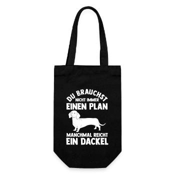 Hund Dackel - Geschenkbeutel für Flaschen - Schwarz - Vorne