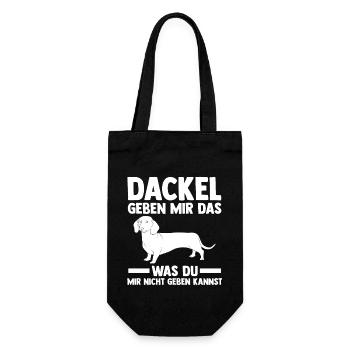 Hund Dackel - Geschenkbeutel für Flaschen - Schwarz - Vorne