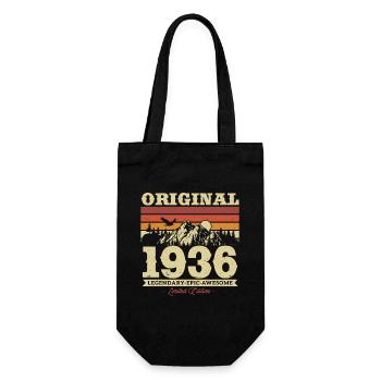 Vintage 1936 Geburtstagsgeschenk - Geschenkbeutel für Flaschen - Schwarz - Vorne
