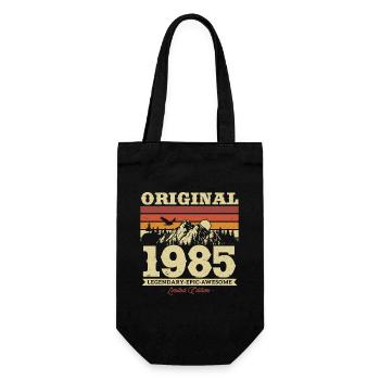 Vintage 1985 Birthday Gift - Gift Bag for Bottles - black - Front