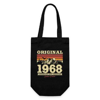 Millésime 1968 Cadeau 55/56ème anniversaire - Sac à bouteille - noir - Devant