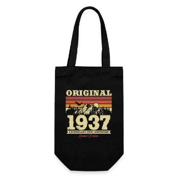 Birthday present born in 1937 86/87 years - Gift Bag for Bottles - black - Front