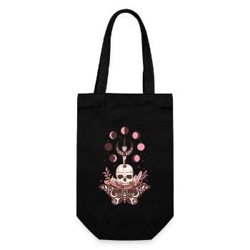 Vintage Halloween Butterfly Skull & Moon - Gift Bag for Bottles - black - Front