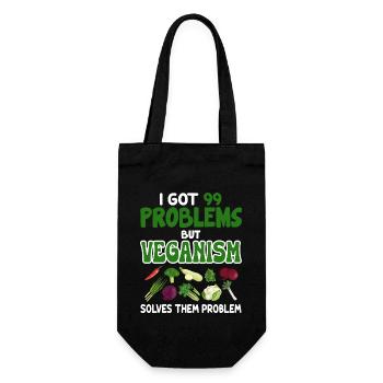Vegan Veganism - Gift Bag for Bottles - black - Front