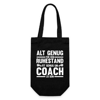Ruhestand Rente Mannschaft Trainer Und Coach - Geschenkbeutel für Flaschen - Schwarz - Vorne