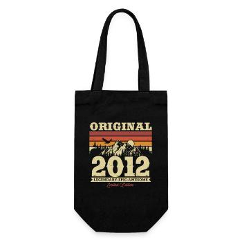Vintage Geschenk 11/12 Jahre - Geschenkbeutel für Flaschen - Schwarz - Vorne