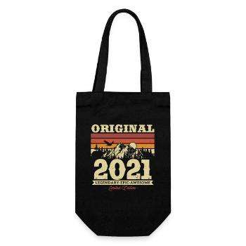 Vintage Geschenk 2021 für 2/3-Jährige - Geschenkbeutel für Flaschen - Schwarz - Vorne