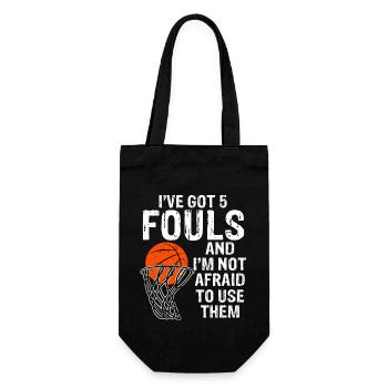 Basketball I've Got 5 Fouls - Gift Bag for Bottles - black - Front