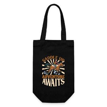 Saddle up - adventure awaits - horses - Gift Bag for Bottles - black - Front