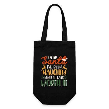 Dear Santa, I was naughty - Gift Bag for Bottles - black - Front