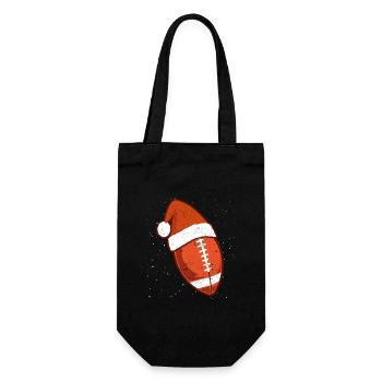 Noël Football Ball Père Noël Chapeau Noël - Sac à bouteille - noir - Devant
