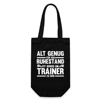 Rente Rentner Ruhestand Pension Trainer - Geschenkbeutel für Flaschen - Schwarz - Vorne
