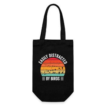 Easily Distracted By Birds Bird Lover - Gift Bag for Bottles - black - Front