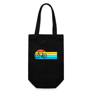 Retro-Bike Abenteuer MTB Fahr mit Stil durch Berge - Geschenkbeutel für Flaschen - Schwarz - Vorne